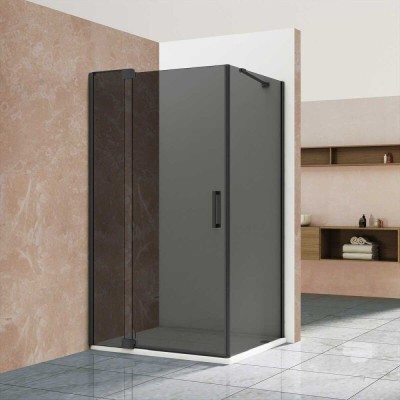 Душевой уголок Vincea Extra VSR-1E 90/100 x 90 см, стекло тонированное, профиль черный, VSR-1E901090CGB