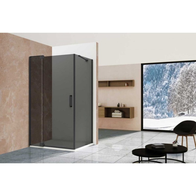 Душевой уголок Vincea Extra VSR-1E 90/100 x 90 см, стекло тонированное, профиль черный, VSR-1E901090CGB