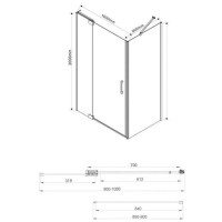 Душевой уголок Vincea Extra VSR-1E 90/100 x 90 см, стекло прозрачное, профиль хром, VSR-1E901090CL