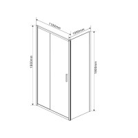Душевой уголок Vincea Garda VSR-1G1011CL, 110 x 100 см, прямоугольный, дверь раздвижная, стекло прозрачное, хром