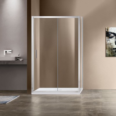 Душевой уголок Vincea Garda VSR-1G1012CL, 120 x 100 см, прямоугольный, дверь раздвижная, стекло прозрачное, хром