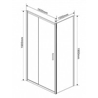 Душевой уголок Vincea Garda VSR-1G1 160 x 100 см прямоугольный, дверь раздвижная, стекло прозрачное, хром, VSR-1G1016CL