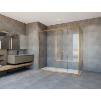 Душевой уголок Vincea Garda VSR-1G21017CLG, 170 x 100 см, стекло прозрачное, профиль брашированное золото