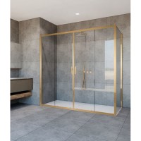 Душевой уголок Vincea Garda VSR-1G28017CLG, 170 x 80 см, стекло прозрачное, профиль брашированное золото