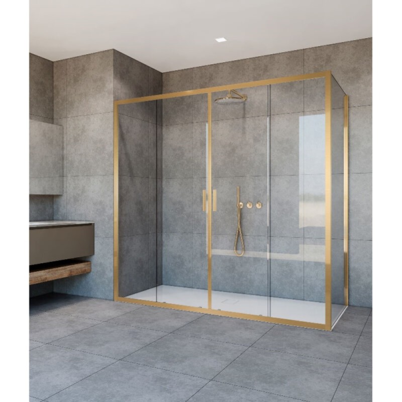 Душевой уголок Vincea Garda VSR-1G28017CLG, 170 x 80 см, стекло прозрачное, профиль брашированное золото