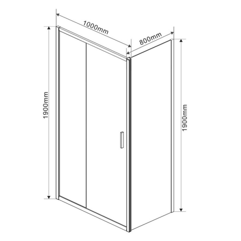 Душевой уголок Vincea Garda VSR-1G8010CL, 100 x 80 см, прямоугольный, дверь раздвижная, стекло прозрачное, хром