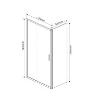 Душевой уголок Vincea Garda VSR-1G8011CH, 110 x 80 см, прямоугольный, дверь раздвижная, стекло шиншилла, хром
