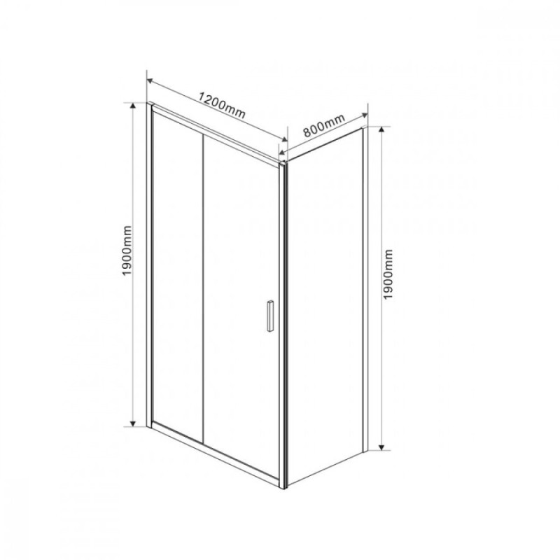 Душевой уголок Vincea Garda VSR-1G8012CL, 120 x 80 см, прямоугольный, дверь раздвижная, стекло прозрачное, хром