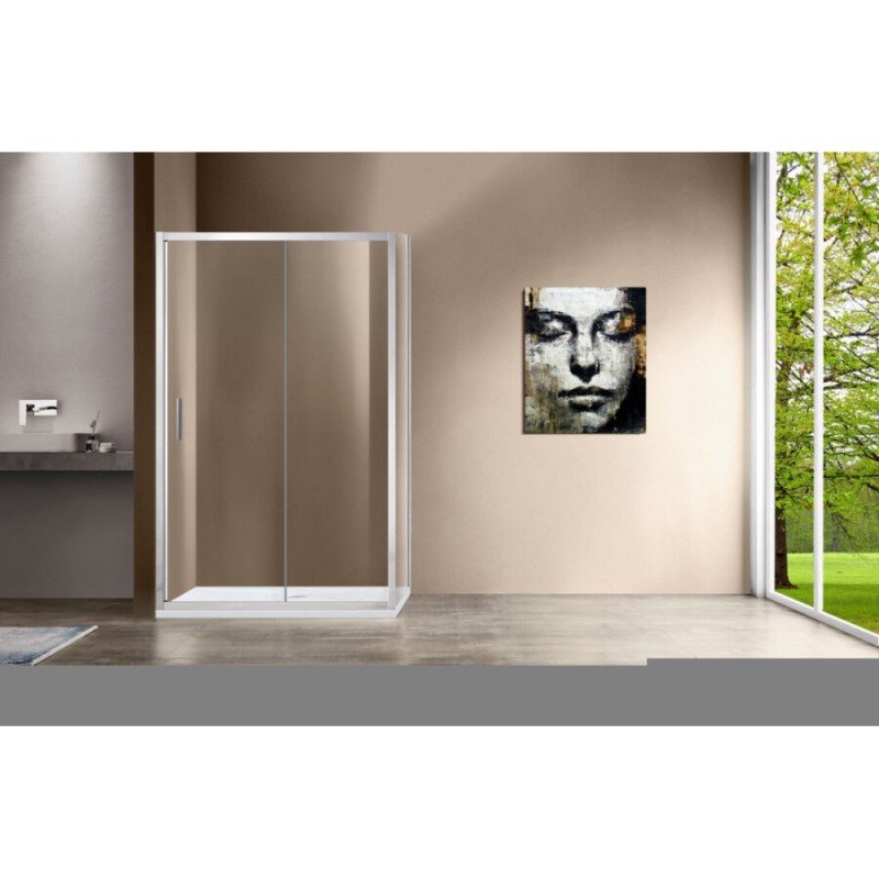 Душевой уголок Vincea Garda VSR-1G8012CL, 120 x 80 см, прямоугольный, дверь раздвижная, стекло прозрачное, хром