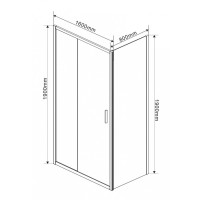 Душевой уголок Vincea Garda VSR-1G1 160 x 80 см прямоугольный, дверь раздвижная, стекло прозрачное, хром, VSR-1G8016CL