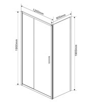 Душевой уголок Vincea Garda 120 x 90 см, стекло тонированное, профиль черный, VSR-1G9012CGB