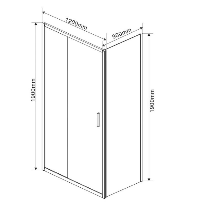 Душевой уголок Vincea Garda 120 x 90 см, стекло тонированное, профиль черный, VSR-1G9012CGB