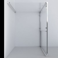 Душевой уголок Vincea Garda 120 x 90 см, прямоугольный, дверь раздвижная, стекло шиншилла, профиль черный, VSR-1G9012CHB