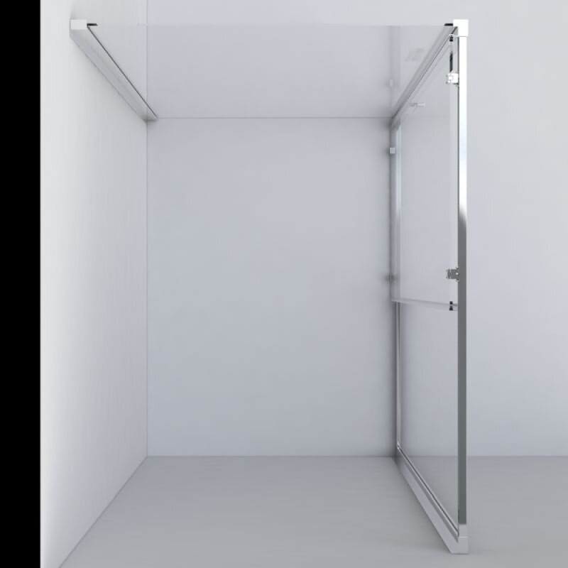 Душевой уголок Vincea Garda 120 x 90 см, прямоугольный, дверь раздвижная, стекло шиншилла, профиль черный, VSR-1G9012CHB