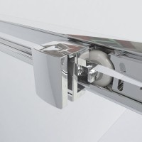 Душевой уголок Vincea Garda 120 x 90 см, прямоугольный, дверь раздвижная, стекло шиншилла, профиль черный, VSR-1G9012CHB