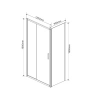 Душевой уголок Vincea Garda 120 x 90 см, прямоугольный, дверь раздвижная, стекло шиншилла, профиль черный, VSR-1G9012CHB