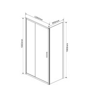 Душевой уголок Vincea Garda VSR-1G9012CLG, 120 x 90 см, стекло прозрачное, профиль золото брашированное