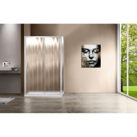 Душевой уголок Vincea Garda VSR-1G9014CH, 140 x 90 см, прямоугольный, дверь раздвижная, стекло шиншилла, хром