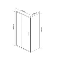 Душевой уголок Vincea Garda VSR-1G9014CL, 140 x 90 см, прямоугольный, дверь раздвижная, стекло прозрачное, хром