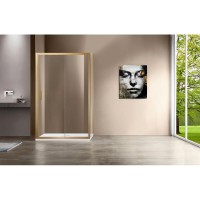Душевой уголок Vincea Garda VSR-1G9014CLG, 140 x 90 см, стекло прозрачное, профиль брашированное золото