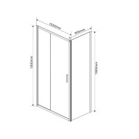 Душевой уголок Vincea Garda VSR-1G9015CH, 150 x 90 см, прямоугольный, дверь раздвижная, стекло шиншилла, хром