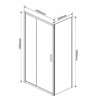 Душевой уголок Vincea Garda VSR-1G1 160 x 90 см прямоугольный, дверь раздвижная, стекло прозрачное, хром, VSR-1G9016CL