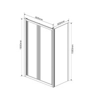 Душевой уголок Vincea Garda VSR-1G9080CL, 80 x 90 см, прямоугольный, дверь складная, стекло прозрачное, хром