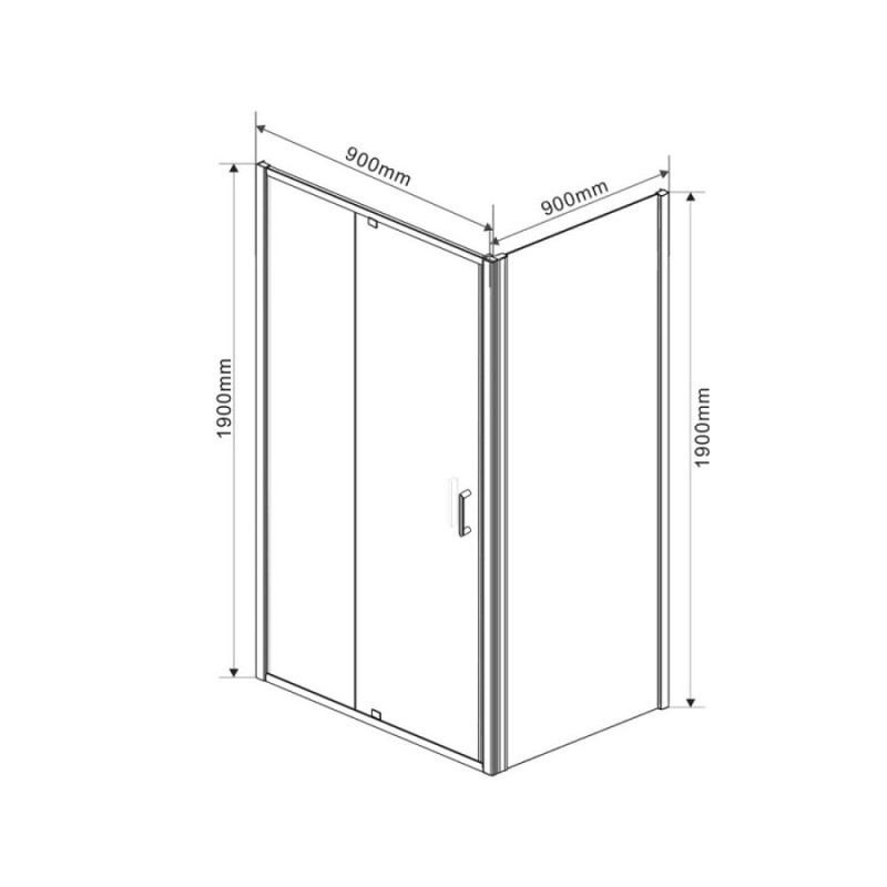 Душевой уголок Vincea Intra VSR-1I809090CH, 80/90 x 90 см, прямоугольный, дверь распашная, стекло шиншилла, хром