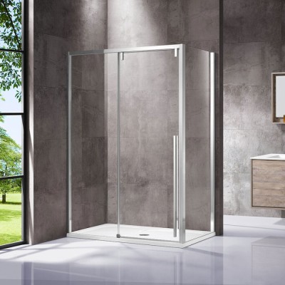 Душевой уголок Vincea Lugano VSR-1L1012CL-1, 120 x 100 см, прямоугольный, дверь раздвижная, стекло прозрачное, хром