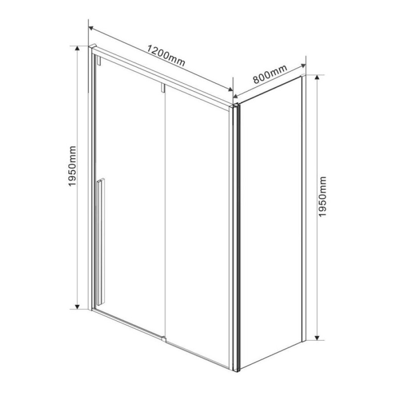 Душевой уголок Vincea Lugano VSR-1L-1 120 x 100 см прямоугольный, дверь раздвижная, стекло прозрачное, черный, VSR-1L1012CLB-1
