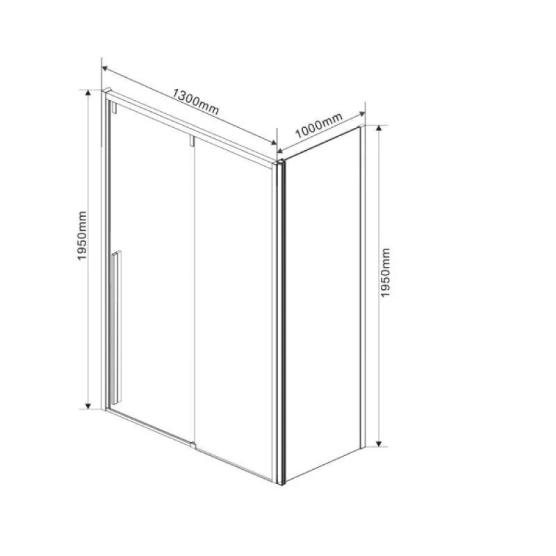 Душевой уголок Vincea Lugano VSR-1L1013CLGM-1, 130 x 100 см, стекло прозрачное, профиль вороненая сталь, gunmetal