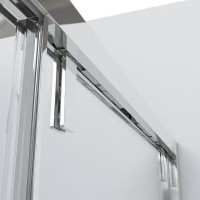 Душевой уголок Vincea Lugano VSR-1L1013CLGM-1, 130 x 100 см, стекло прозрачное, профиль вороненая сталь, gunmetal
