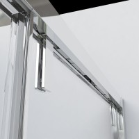 Душевой уголок Vincea Lugano 140 x 100 см, прямоугольный, дверь раздвижная, стекло прозрачное, профиль черный, VSR-1L1014CLB-1
