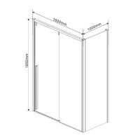 Душевой уголок Vincea Lugano VSR-1L-1 160 x 100 см прямоугольный, дверь раздвижная, стекло прозрачное, хром, VSR-1L1016CL-1