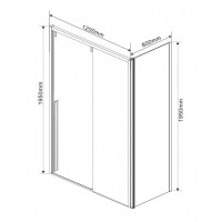 Душевой уголок Vincea Lugano VSR-1L-1 120 x 80 см прямоугольный, дверь раздвижная, стекло прозрачное, черный, VSR-1L8012CLB-1