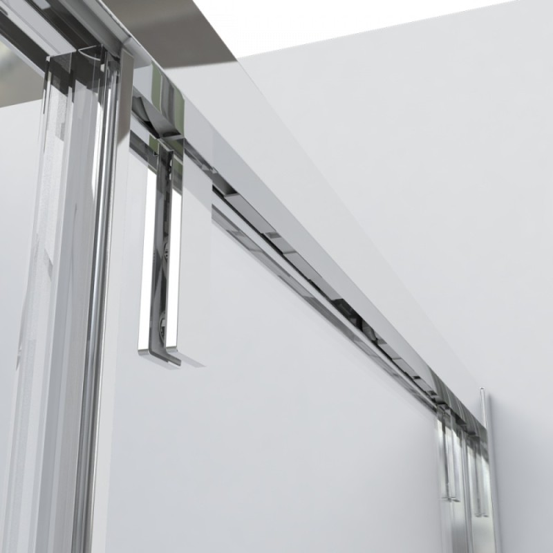 Душевой уголок Vincea Lugano VSR-1L-1 120 x 80 см прямоугольный, дверь раздвижная, стекло прозрачное, черный, VSR-1L8012CLB-1