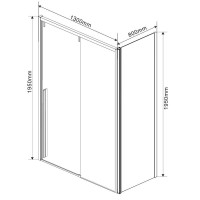 Душевой уголок Vincea Lugano 130 x 80 см, стекло прозрачное, профиль чёрный, VSR-1L8013CLB-1