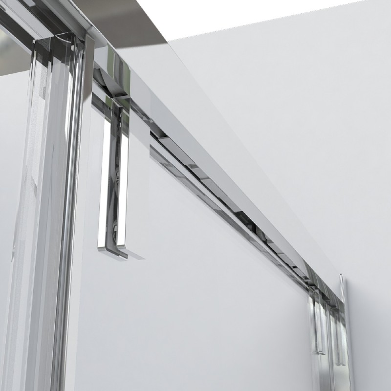 Душевой уголок Vincea Lugano 130 x 80 см, стекло прозрачное, профиль чёрный, VSR-1L8013CLB-1