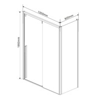 Душевой уголок Vincea Lugano VSR-1L-1 150 x 80 см прямоугольный, дверь раздвижная, стекло прозрачное, хром, VSR-1L8015CL-1