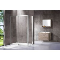 Душевой уголок Vincea Lugano VSR-1L-1 150 x 80 см прямоугольный, дверь раздвижная, стекло прозрачное, хром, VSR-1L8015CL-1