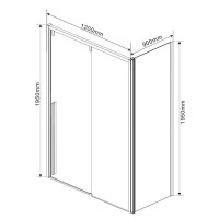 Душевой уголок Vincea Lugano VSR-1L-1 120 x 90 см прямоугольный, дверь раздвижная, стекло тонированное, черный, VSR-1L9012CGB-1