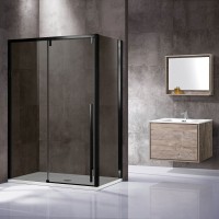 Душевой уголок Vincea Lugano VSR-1L-1 120 x 90 см прямоугольный, дверь раздвижная, стекло тонированное, черный, VSR-1L9012CGB-1