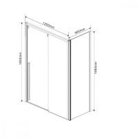 Душевой уголок Vincea Lugano VSR-1L9012CL-1, 120 x 90 см, прямоугольный, дверь раздвижная, стекло прозрачное, хром