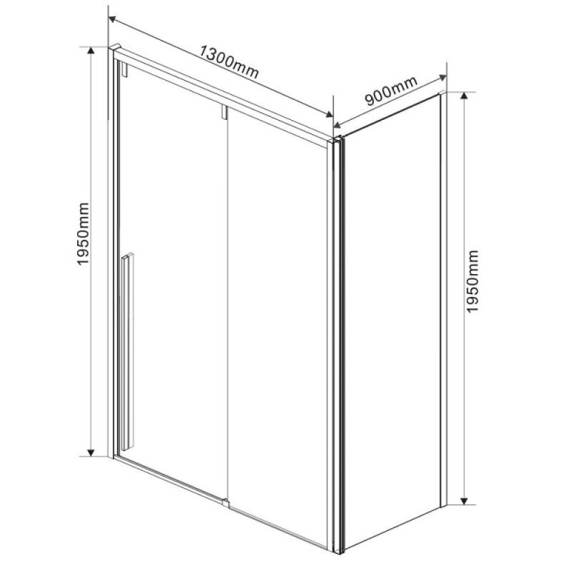 Душевой уголок Vincea Lugano 130 x 90 см, стекло прозрачное, профиль чёрный, VSR-1L9013CLB-1