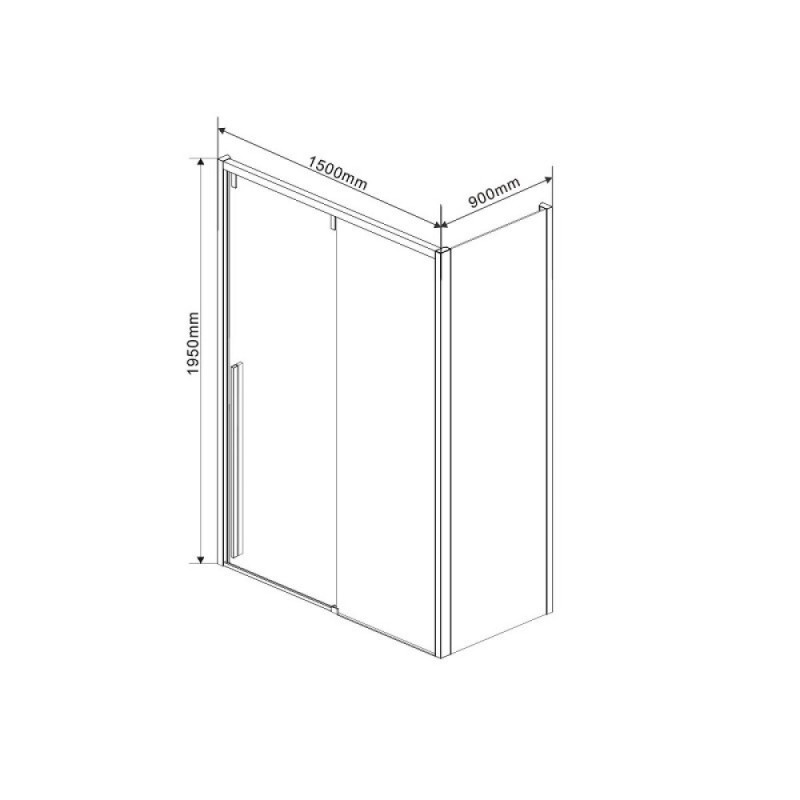 Душевой уголок Vincea Lugano, 150 x 90 см, стекло прозрачное, профиль черный, VSR-1L9015CLB-1