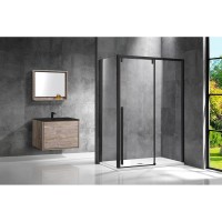 Душевой уголок Vincea Lugano, 150 x 90 см, стекло прозрачное, профиль черный, VSR-1L9015CLB-1