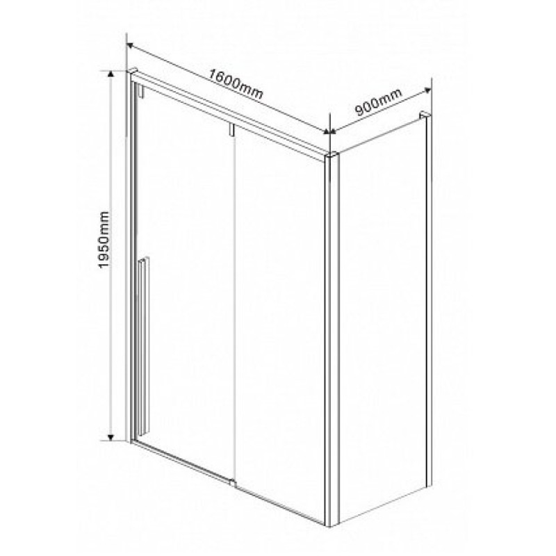 Душевой уголок Vincea Lugano VSR-1L-1 160 x 90 см прямоугольный, дверь раздвижная, стекло прозрачное, хром, VSR-1L9016CL-1