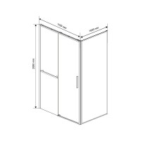 Душевой уголок Vincea Slim Soft VSR-1SS1011CLGM, 110 x 100 см, стекло прозрачное, профиль вороненая сталь, gunmetal