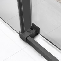 Душевой уголок Vincea Slim Soft VSR-1SS1015CLGM, 150 x 100 см, стекло прозрачное, профиль вороненая сталь, gunmetal