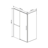 Душевой уголок Vincea Slim Soft, 100 x 80 x 200 см, прямоугольный, стекло прозрачное, профиль хром, VSR-1SS8010CL